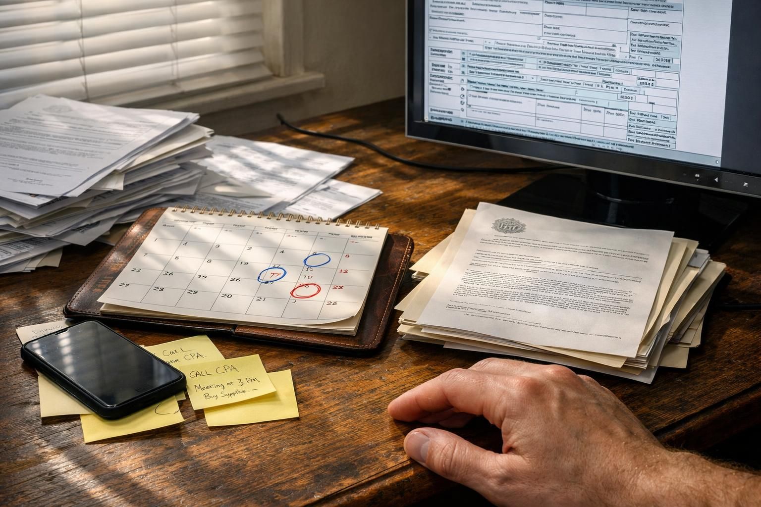 A cluttered home office desk showcases organized chaos and focused work.