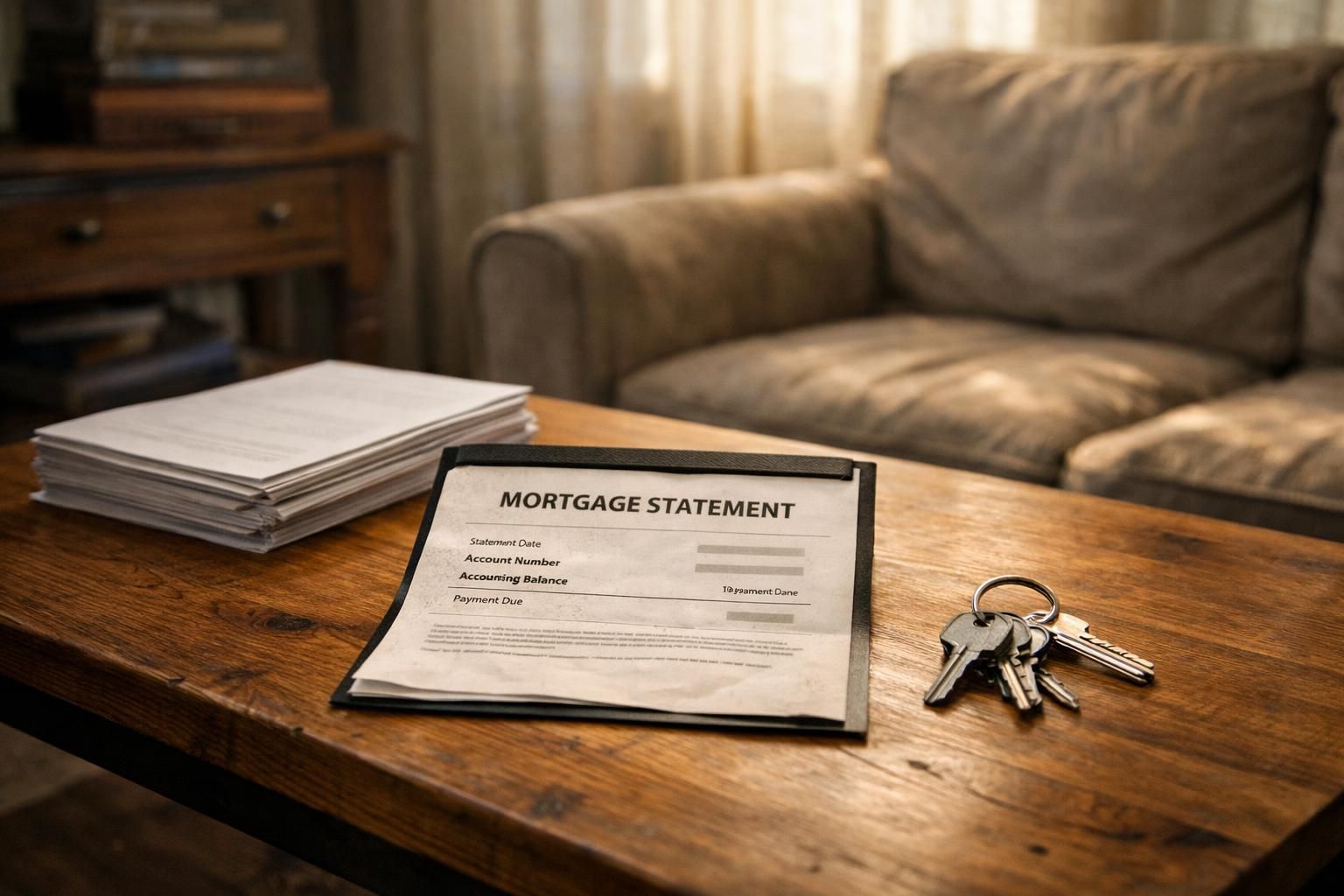 A tranquil living room with personal items hinting at absence.