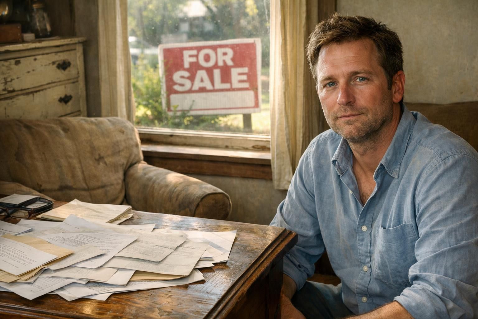 A cluttered room reflects a tenant's mixed feelings about change. A cluttered room reflects a tenant's mixed feelings about change.